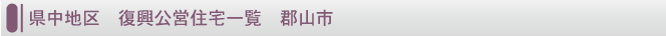 県中地区 復興公営住宅一覧 郡山市